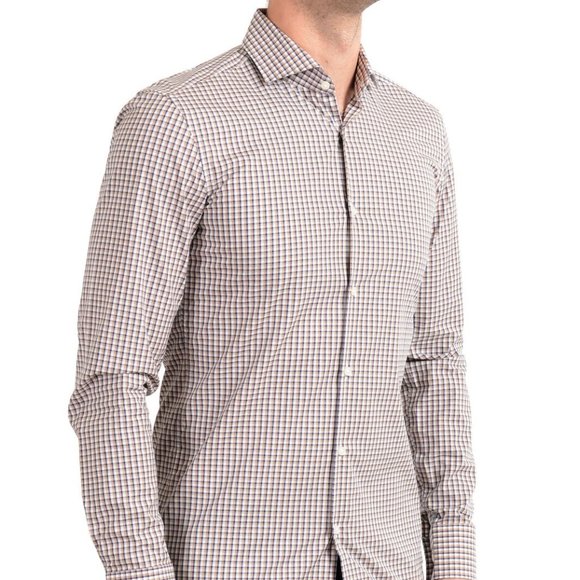 Hugo Boss Men's "Jason" Multi-Color Plaid Long Sleeve Dress Shirt US 15 IT 38 - Picture 1 of 9